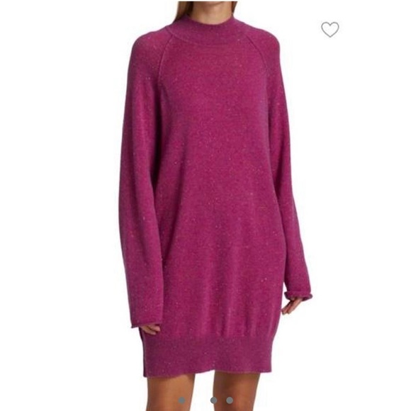 ATM Anthony Thomas Melillo Rib-Knit Cashmere Sweaterdress in Amethyst Sz M NWT - Picture 10 of 10
